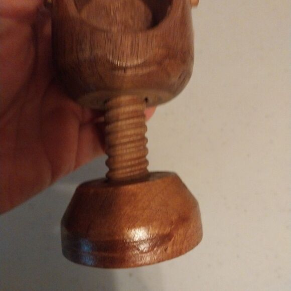 Vintage Japan Wood Hand Carved Nut Cracker Crackerjack Hand Painted Whimsical - Picture 8 of 12